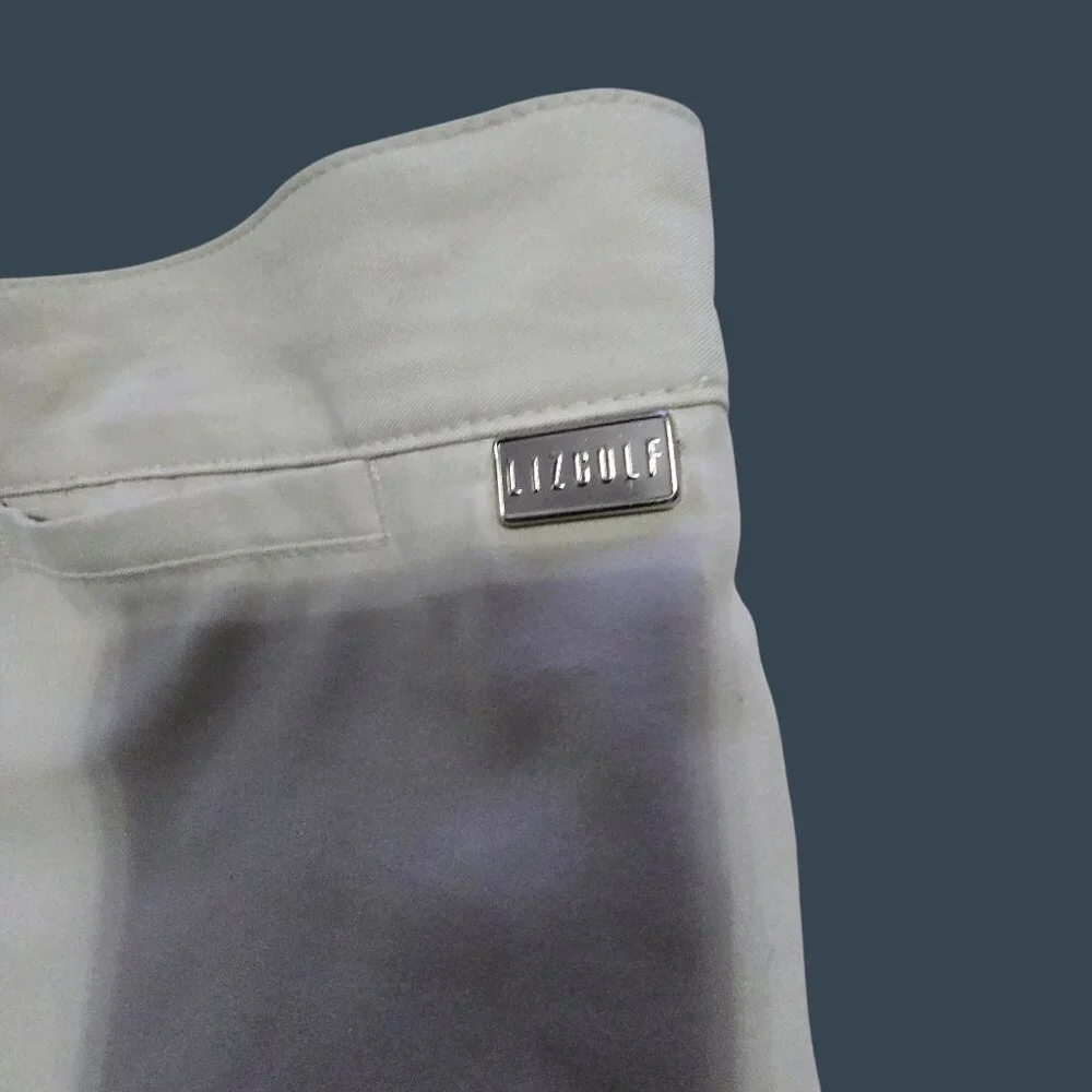 Set of 2 Liz Claiborne Women's Golf Shorts Beige & Navy Flat Front Size 12 - Picture 12 of 13